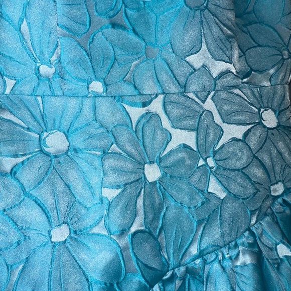 Blue Floral Ruffle Dress - Picture 4 of 5